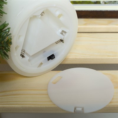 Фигура световая новогодняя свеча "Снеговики", 16х11х11 см, от бат 3*АА(не в компл.) - фото 2031652