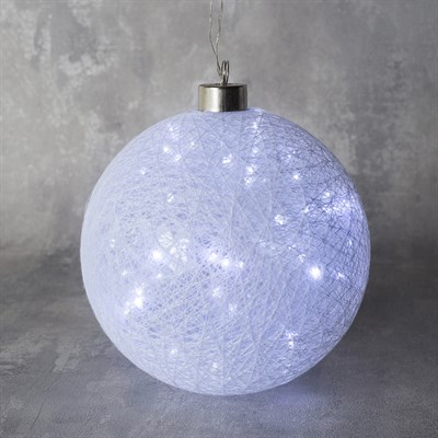 Фигура "Шар плетеный" 15 см, 50 LED-12V, нить белая, адаптер в комплекте, БЕЛЫЙ - фото 2031654