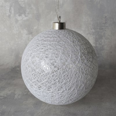 Фигура "Шар плетеный" 15 см, 50 LED-12V, нить белая, адаптер в комплекте, БЕЛЫЙ - фото 2031655