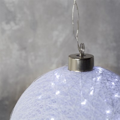 Фигура "Шар плетеный" 15 см, 50 LED-12V, нить белая, адаптер в комплекте, БЕЛЫЙ - фото 2031656