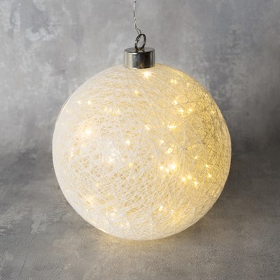 Фигура "Шар плетеный" 15 см, 50 LED-12V, нить белая, адаптер в комплекте, ТЕПЛЫЙ БЕЛЫЙ - фото 2031662
