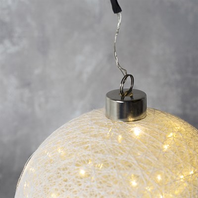 Фигура "Шар плетеный" 15 см, 50 LED-12V, нить белая, адаптер в комплекте, ТЕПЛЫЙ БЕЛЫЙ - фото 2031664