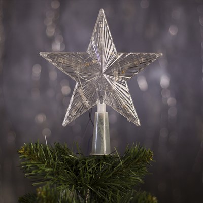 Фигура "Звезда прозрачная ёлочная" 15х15 см, пластик, 10 LED, 2 м провод, 240V RG/RB - фото 2031689
