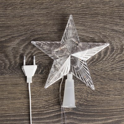 Фигура "Звезда прозрачная ёлочная" 15х15 см, пластик, 10 LED, 2 м провод, 240V RG/RB - фото 2031691