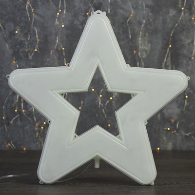 Фигура уличная "Звезда белая", 30х30х4 см, пластик, 220 В, 3 метра провод, фиксинг, БЕЛЫЙ - фото 2031711