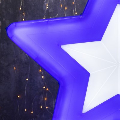 Фигура уличная "Звезда сине-белая", 58х58х4 см, пластик, 220В, 3 м провод, контр. 8р. - фото 2031716