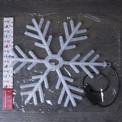 Фигура "Снежинка" d=60 см, пластик, 196 LED, бегущий эффект, 220V, БЕЛО-БЕЛЫЙ - фото 2031727