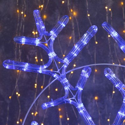 Фигура дюралайт "Снежинка" 80х80 см, 240/40 LED, мерцание, 220V, СИНИЙ-БЕЛЫЙ - фото 2031734