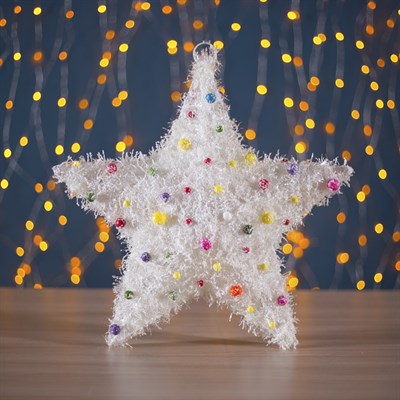 Фигура новогодняя "Звезда с шариками", 10 LED, 36 х 8 см, от батареек (не в компл) - фото 2031751