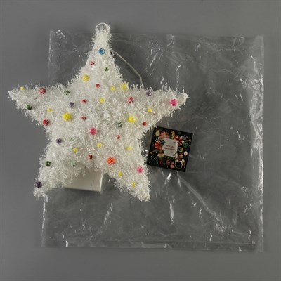 Фигура новогодняя "Звезда с шариками", 10 LED, 36 х 8 см, от батареек (не в компл) - фото 2031754