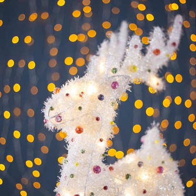 Фигура новогодняя "Олень с шариками", 25 LED, от батареек (не в компл) - фото 2031757