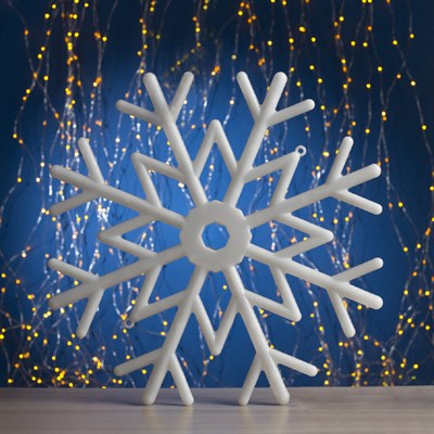 Фигура "Снежинка" d=40 см, пластик, 30 LED, 220V, контрол. 8р. БЕЛЫЙ - фото 2031809