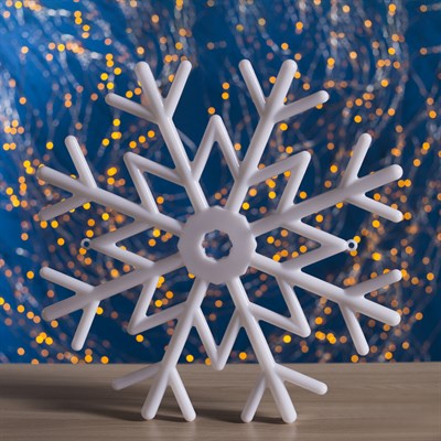 Фигура "Снежинка" d=40 см, пластик, 30 LED, 220V, контрол. 8р. СИНИЙ - фото 2031816
