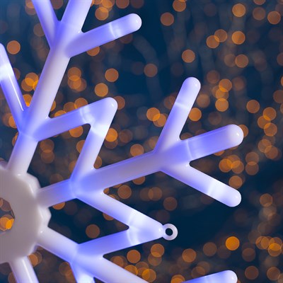 Фигура "Снежинка" d=40 см, пластик, 30 LED, 220V, контрол. 8р. СИНИЙ - фото 2031817