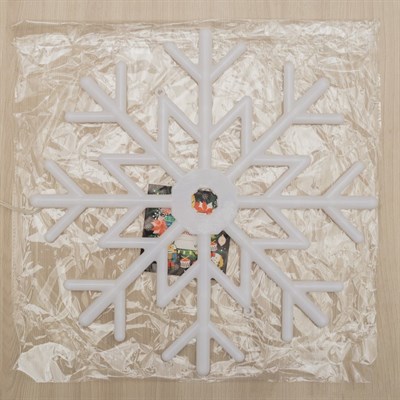 Фигура "Снежинка" d=40 см, пластик, 30 LED, 220V, контрол. 8р. СИНИЙ - фото 2031818