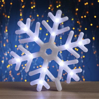 Фигура "Снежинка" d=25 см, пластик, 30 LED, 220V, контрол. 8р. БЕЛЫЙ - фото 2031821