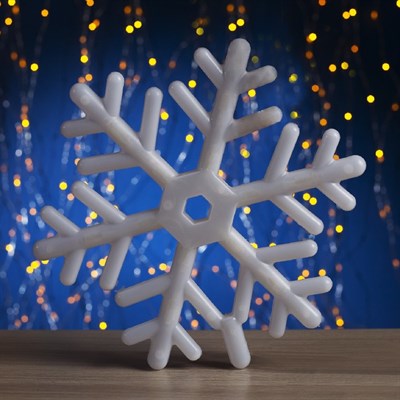 Фигура "Снежинка" d=25 см, пластик, 30 LED, 220V, контрол. 8р. БЕЛЫЙ - фото 2031822