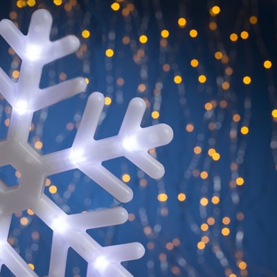 Фигура "Снежинка" d=25 см, пластик, 30 LED, 220V, контрол. 8р. БЕЛЫЙ - фото 2031823