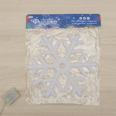 Фигура "Снежинка" d=25 см, пластик, 30 LED, 220V, контрол. 8р. БЕЛЫЙ - фото 2031824