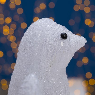 Фигура акрил. "Пингвин белый" 29х16 см (батарейки АА 3шт) - фото 2031834