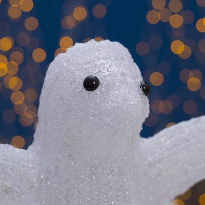 Фигура акрил. "Пингвин белый" 29х16 см (батарейки АА 3шт) - фото 2031835