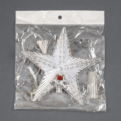 Фигура "Звезда белая ёлочная" 22Х22 см, пластик, 30 LED, 240V МУЛЬТИ, шнур 2 метра - фото 2031851