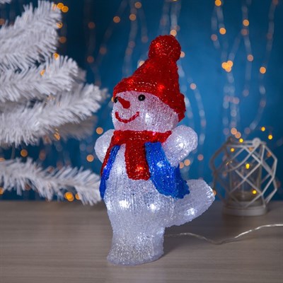 Фигура акрил. "Снеговик танцор малый" 20х17х29 см, контроллер с димером, 24 LED, 220V - фото 2031857
