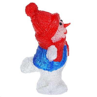 Фигура акрил. "Снеговик танцор малый" 20х17х29 см, контроллер с димером, 24 LED, 220V - фото 2031862