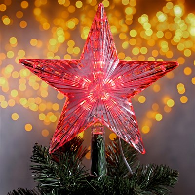 Фигура "Звезда белая ёлочная" 22Х22 см, пластик, 30 LED, провод 2 м, 240V КРАСНЫЙ - фото 2031864