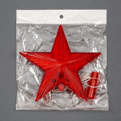 Фигура "Звезда красная ёлочная" 22Х22 см, пластик, 30 LED, провод 2 м, 240V КРАСНЫЙ - фото 2031873