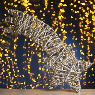 Фигура металл "Комета" 60х4х26 см (3xAA не в компл.) 20 LED, ТЕПЛО-БЕЛЫЙ - фото 2031875