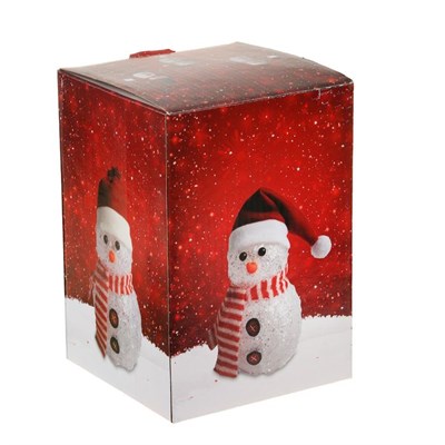 Игрушка акрил. "Снеговик" (батарейки в комплекте) 11 х 13 см, 1 LED, RGB, БЕЛЫЙ - фото 2031889