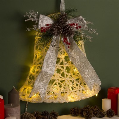 Фигура акрил. "Колокольчик с шишками белый" 45х11х40 см,20 ламп,220V, ТЕПЛ. БЕЛ - фото 2031893