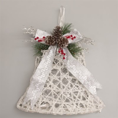 Фигура акрил. "Колокольчик с шишками белый" 45х11х40 см,20 ламп,220V, ТЕПЛ. БЕЛ - фото 2031895