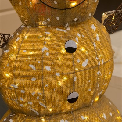 Фигура метал."Снеговик большой"Лён,200 LED,115x45x160 см,220V,Т/БЕЛЫЙ - фото 2031911