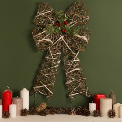 Фигура пласт. "Бант с шишками" 7х35х60 см,(3хАА не в компл.), 50 LED,ТЕПЛ. БЕЛЫЙ - фото 2031928