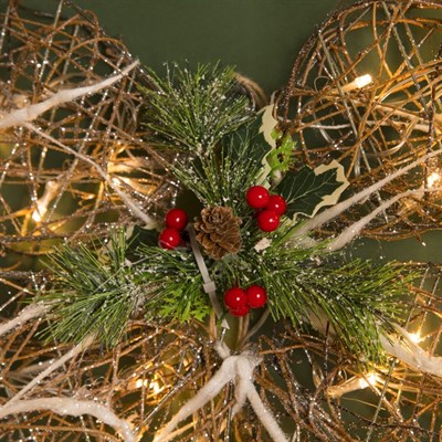 Фигура пласт. "Бант с шишками" 7х35х60 см,(3хАА не в компл.), 50 LED,ТЕПЛ. БЕЛЫЙ - фото 2031929