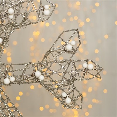 Фигура пласт. "Снежинка с шариками" 4х50х50 см,(3хАА не в компл.), 20 LED,ТЕПЛ. БЕЛЫЙ - фото 2031941