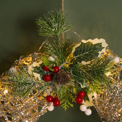 Фигура пласт. "Колокольчики с шариками" 40х20х23 см,(3хАА не в компл.), 20 LED,ТЕПЛ. БЕЛЫЙ - фото 2031945