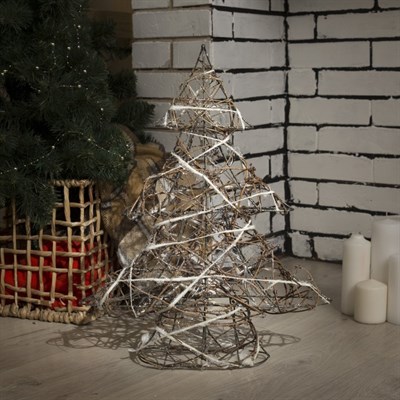 Фигура дерев. "Ёлка из веток" 10х40х48 см, 20 LED, 220V,ТЕПЛ. БЕЛЫЙ - фото 2031966