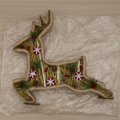 Фигура дерев "Олень ветки" 45х5х49 см (2xAA не в компл.) 14 LED, ТЕПЛО-БЕЛЫЙ - фото 2031988