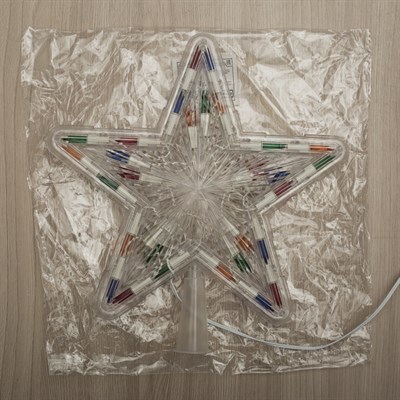 Фигура "Звезда Белая ёлочная" 24Х24 см, пластик, 30 ламп,2 м провод, 240V МУЛЬТИ - фото 2032048