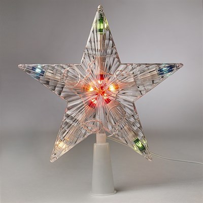 Фигура "Звезда Белая ёлочная" 16Х16 см, пластик, 10 ламп,2 м провод, 240V МУЛЬТИ - фото 2032056