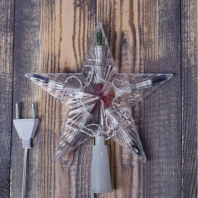 Фигура "Звезда Белая ёлочная" 16Х16 см, пластик, 10 ламп,2 м провод, 240V МУЛЬТИ - фото 2032057