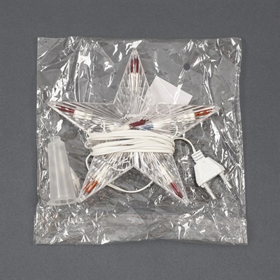 Фигура "Звезда Белая ёлочная" 16Х16 см, пластик, 10 ламп,2 м провод, 240V МУЛЬТИ - фото 2032059