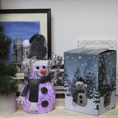 Фигура световая "Снеговик", 18,5х9,5х9,5 см, от батареек (в компл.), RGB - фото 2032068