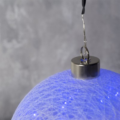 Фигура "Шар плетеный" 15 см, 50 LED-12V, нить белая, адаптер в комплекте, СИНИЙ - фото 2032120