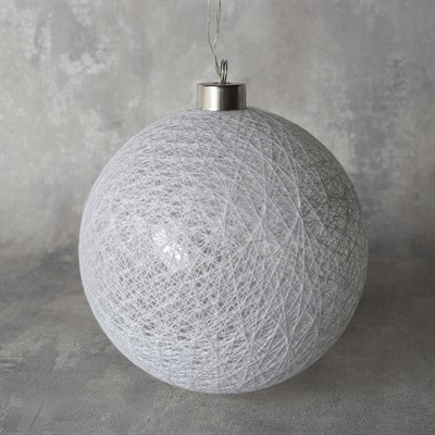 Фигура "Шар плетеный" 15 см, 50 LED, 12V, нить белая, адаптер в комплекте, КРАСНЫЙ - фото 2032135