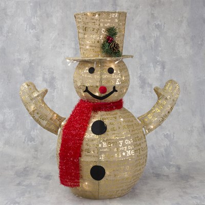 Фигура ткань "Снеговик", 70 см, 80 LED, 220 В - фото 2032141