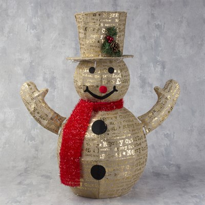 Фигура ткань "Снеговик", 70 см, 80 LED, 220 В - фото 2032142